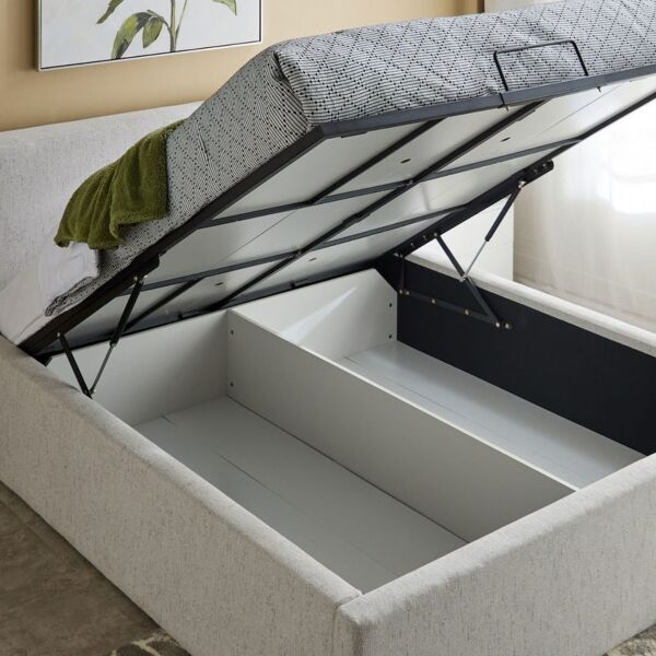 سرير كوين منجد بمساحة تخزين هيدروليك من ليبرتي - 160x200 سم