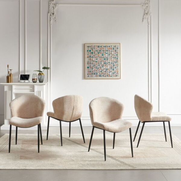 طقم طاولة طعام من الحجر الملبد مع 6 مقاعد من ستيلا