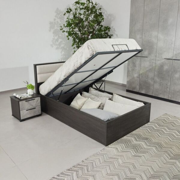 سرير توين بمساحة تخزين هيدروليك من سكوت - 120x200سم