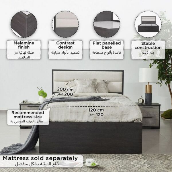 سرير توين بمساحة تخزين هيدروليك من سكوت - 120x200سم