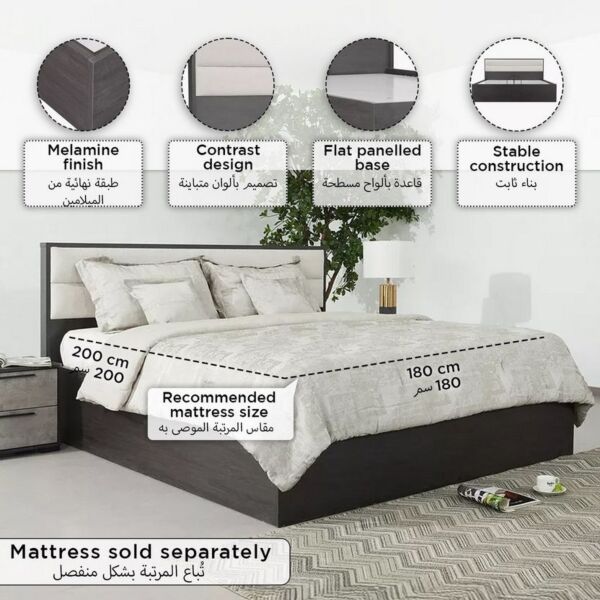 سرير كينج بمساحة تخزين هيدروليك من سكوت - 180x200 سم