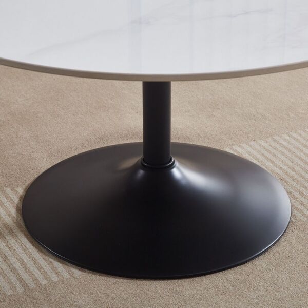 طاولة قهوة حجر ملبد مستديرة من إلفيس