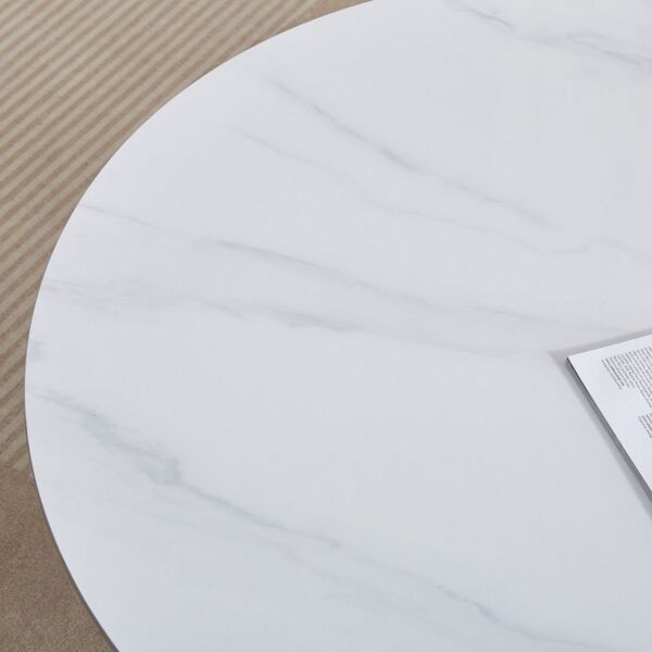 طاولة قهوة حجر ملبد مستديرة من إلفيس