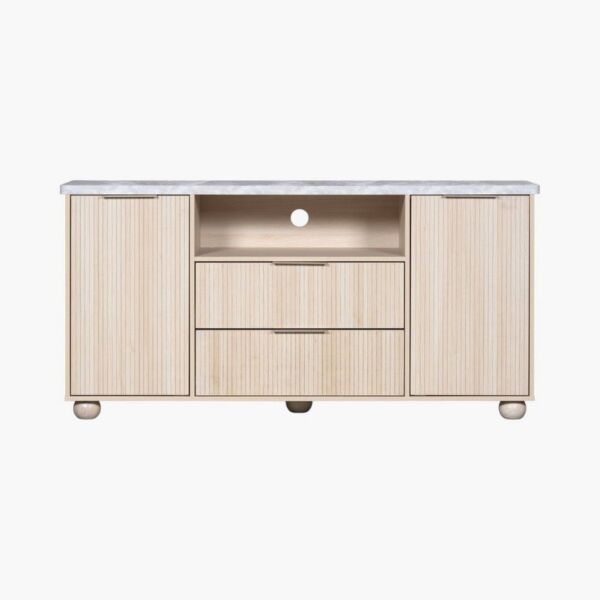 طاولة تلفزيون مرتفعة بابين ودرجين للأجهزة حتى 65 بوصة آيلاند