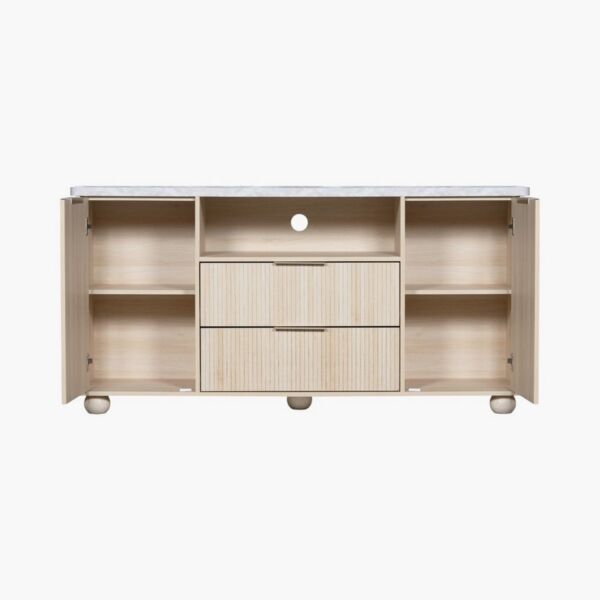 طاولة تلفزيون مرتفعة بابين ودرجين للأجهزة حتى 65 بوصة آيلاند