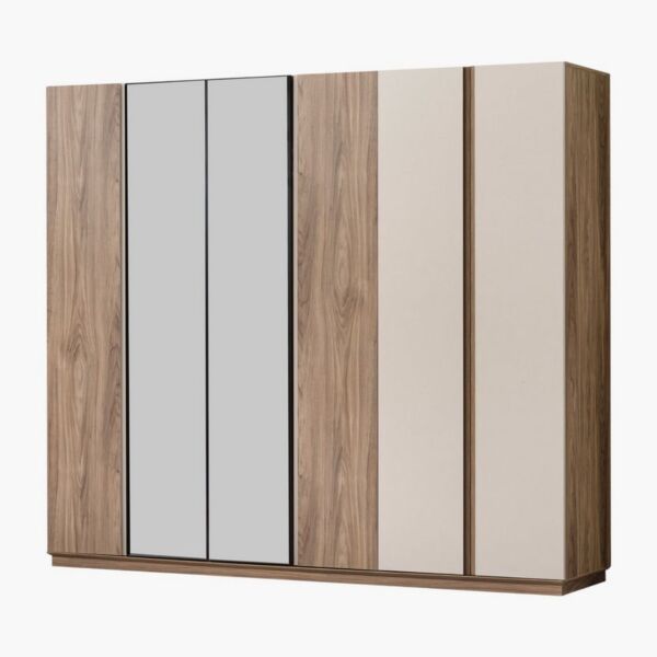 خزانة ملابس بـ6 أبواب مع 2 مرآة عاكسة من ليونا