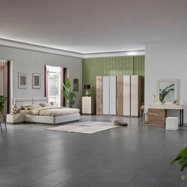 خزانة ملابس بـ6 أبواب مع 2 مرآة عاكسة من ليونا