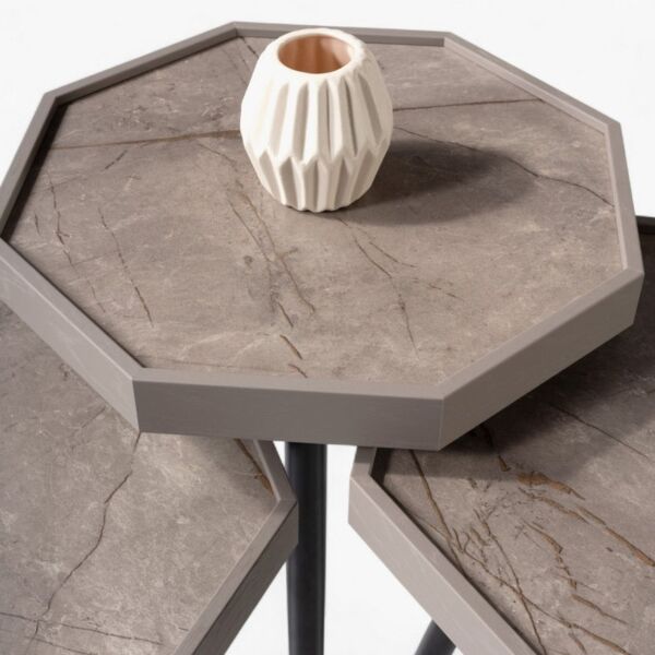 طقم طاولة جانبية متداخلة سكايلر 3 قطع