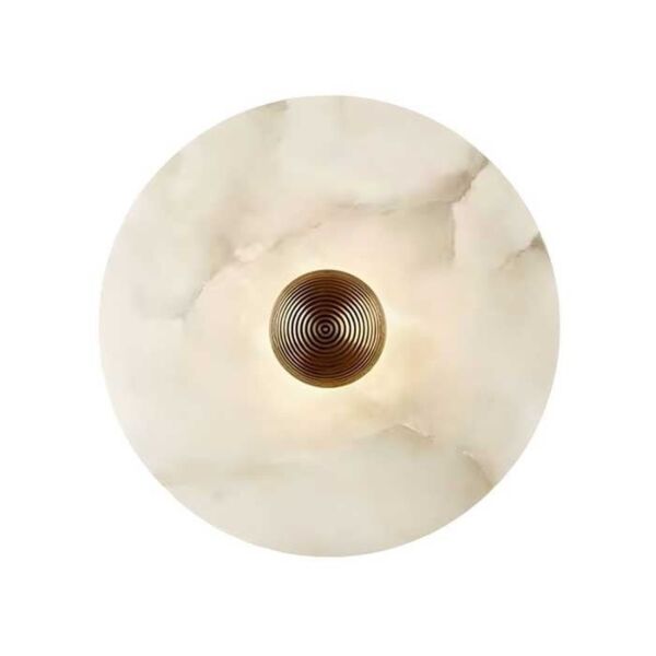 اضاءة جدارية رخام اسباني دائري - ابيض وذهبي