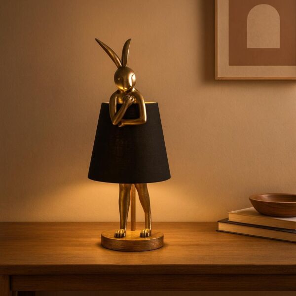 ابجورة طاولة أرنب متكتف صغير - ذهبي