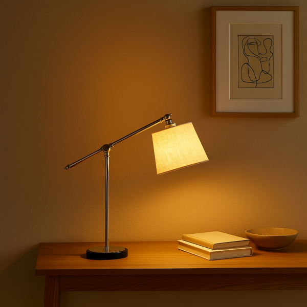 ابجورة طاولة كروم دائري - بيج