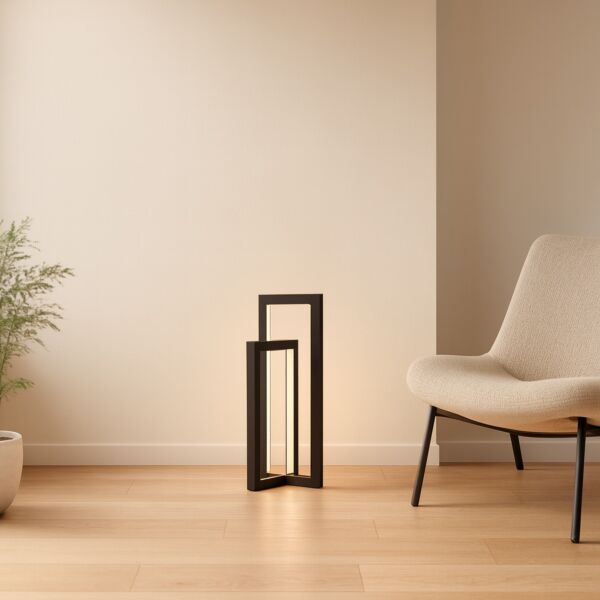 ابجورة ارضية هيلدا المنيوم أعمدة 12 واط - أسود