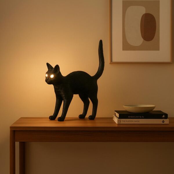 ابجورة طاولة شكل قطة كبيرة