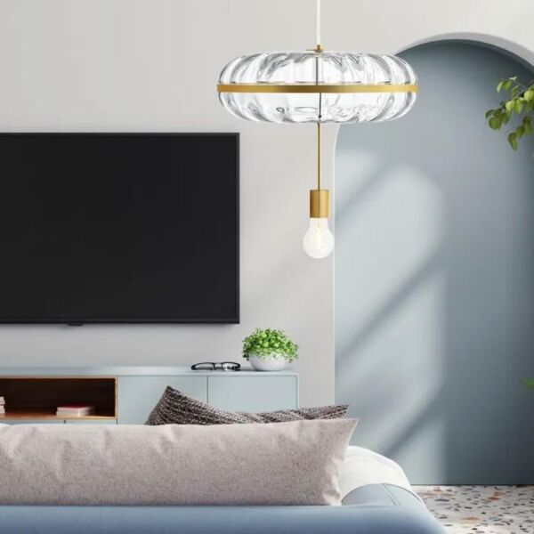 إنارة معلقة بمب دائري E27 لمة - ذهبي