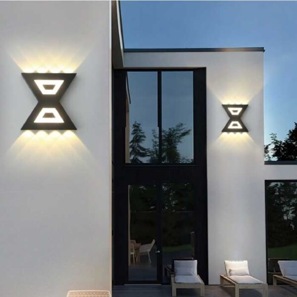 اضاءة جدارية خارجية مخصر وامامي - اسود