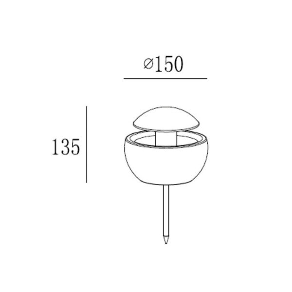تحفة طاولة باضاءة اندايركت - رمادي