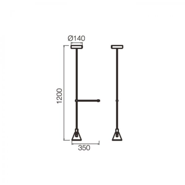 إنارة معلقة اوسرام زجاج مخروطي ليد - ذهبي