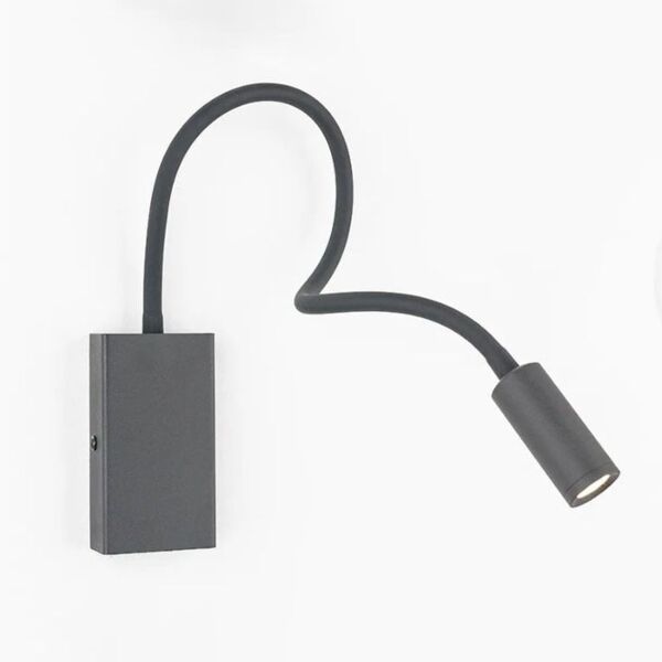 اضاءة جدارية مع منفذ USB  - اسود