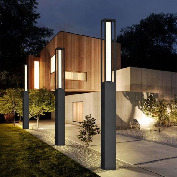 عمود خارجي بربر 25 واط المنيوم - أسود