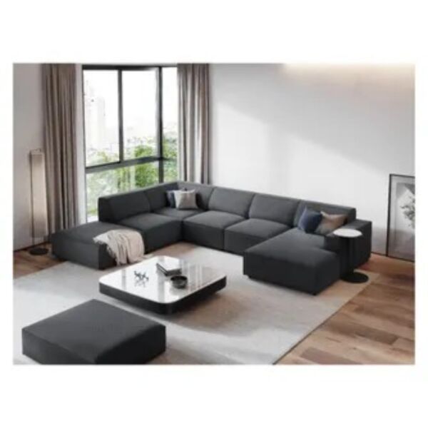 كنب زاوية انشرل - رمادي غامق