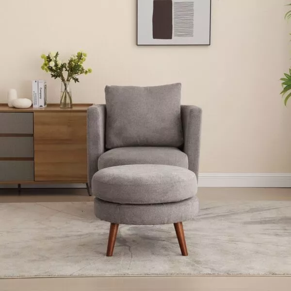 كرسي ومسند قدم كارلا - رمادي