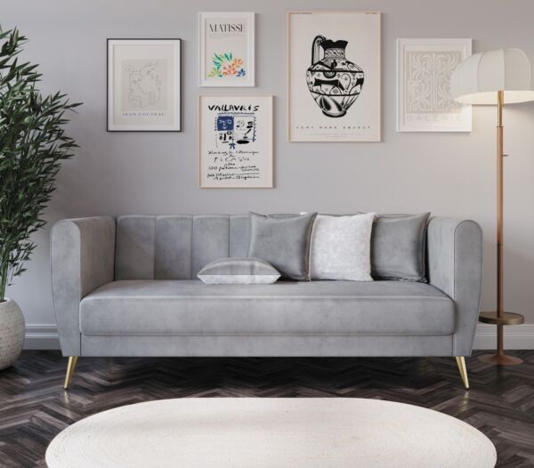 كنبة ثلاثية موسكو - رمادي فاتح