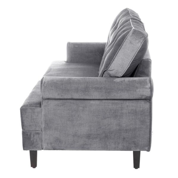 كنبة مقعدين روزا - رمادي فاتح