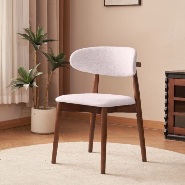 كرسي طعام مارينا - اوف وايت وبني