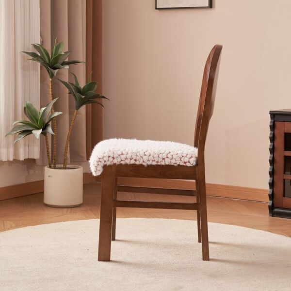 كرسي طعام شوراتا - ابيض وبني