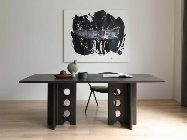 طاولة طعام خشب فوري 8 أشخاص - أسود