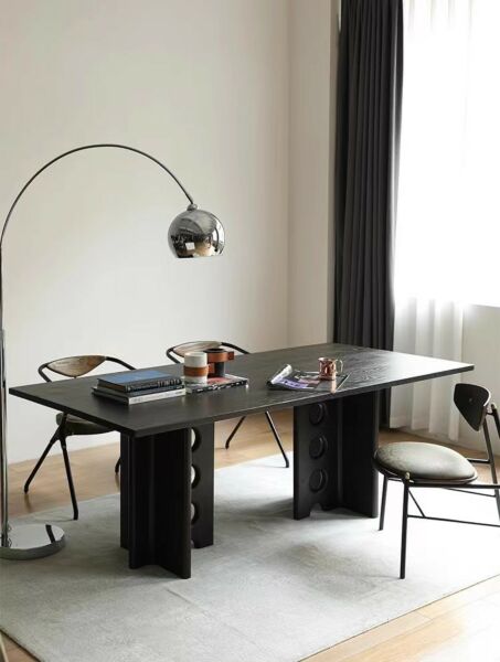 طاولة طعام خشب فوري 8 أشخاص - أسود