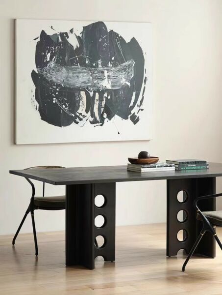 طاولة طعام خشب فوري 8 أشخاص - أسود