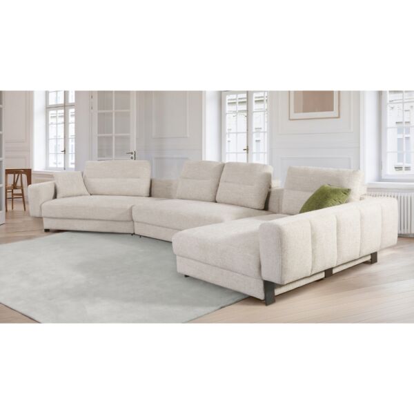 كنب زاوية بلش فورما - كريمي