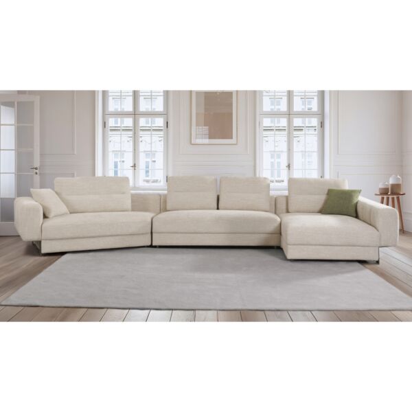 كنب زاوية بلش فورما - كريمي