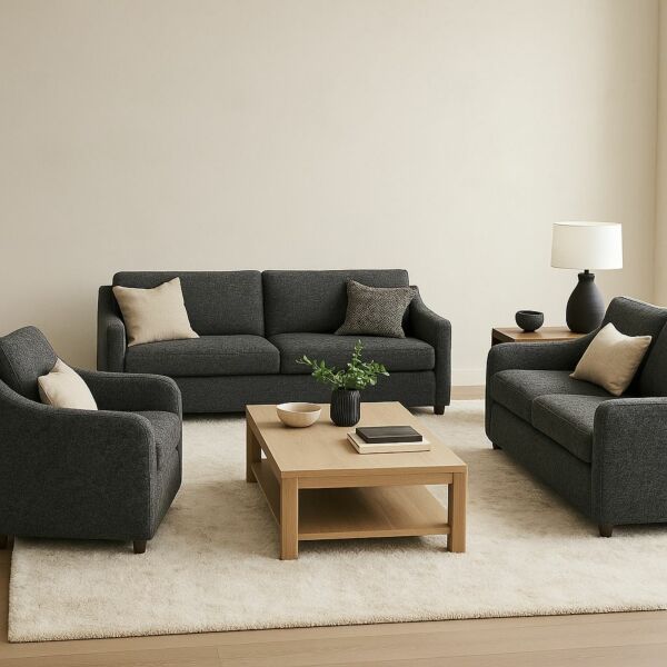 طقم كنب 3 قطع اربيلاي - رمادي غامق