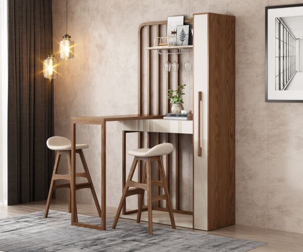 ركن قهوة مع كراسي بار ماتارا- بني