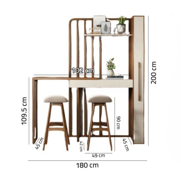 ركن قهوة مع كراسي بار ماتارا- بني