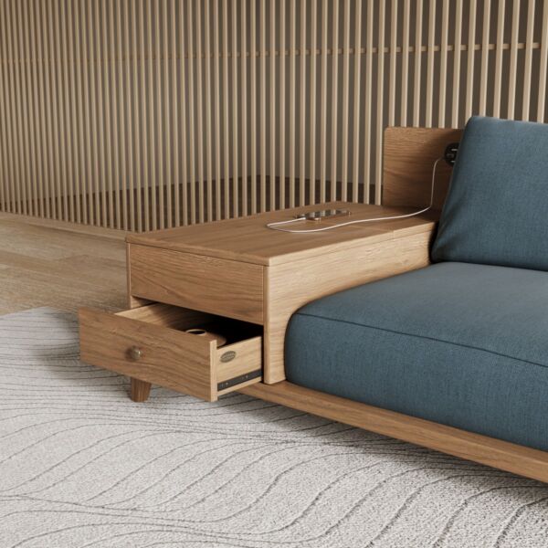 كنب زاوية بمساحة تخزين سيكشينال- أزرق