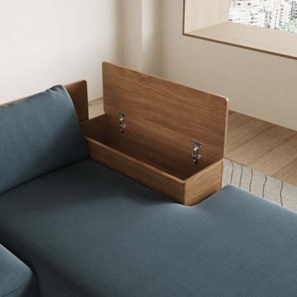 كنب زاوية بمساحة تخزين سيكشينال- أزرق