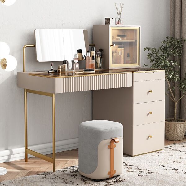 طاولة تزيين تتيانا مع مرآة وكرسي