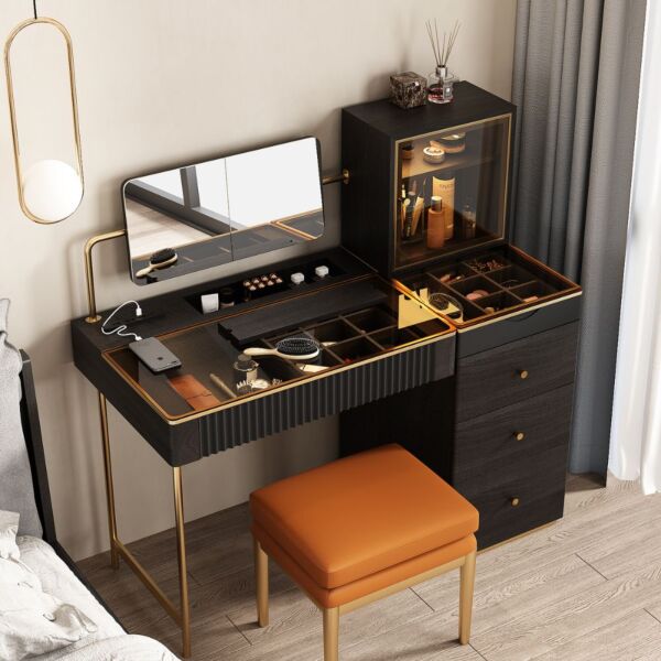 مقعد طاولة تزيين جاكو - برتقالي وذهبي