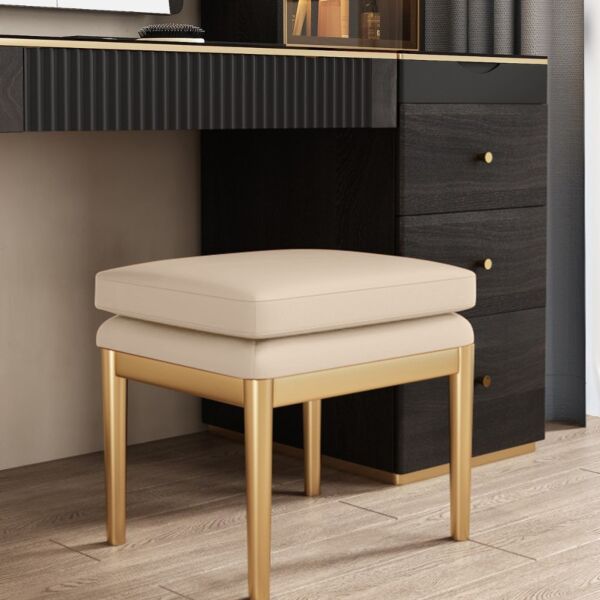 مقعد طاولة تزيين جاكو - كريمي وذهبي