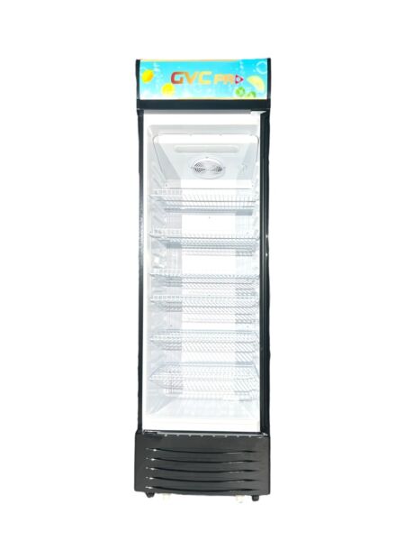 ثلاجة عرض جي في سي برو 338لتر - اسود