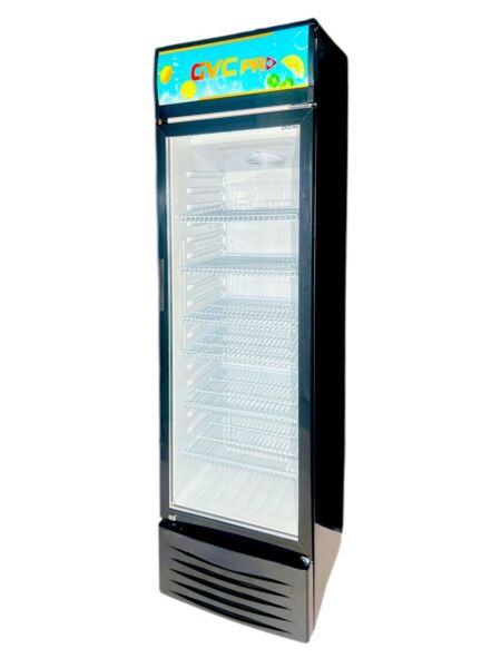 ثلاجة عرض جي في سي برو 338لتر - اسود