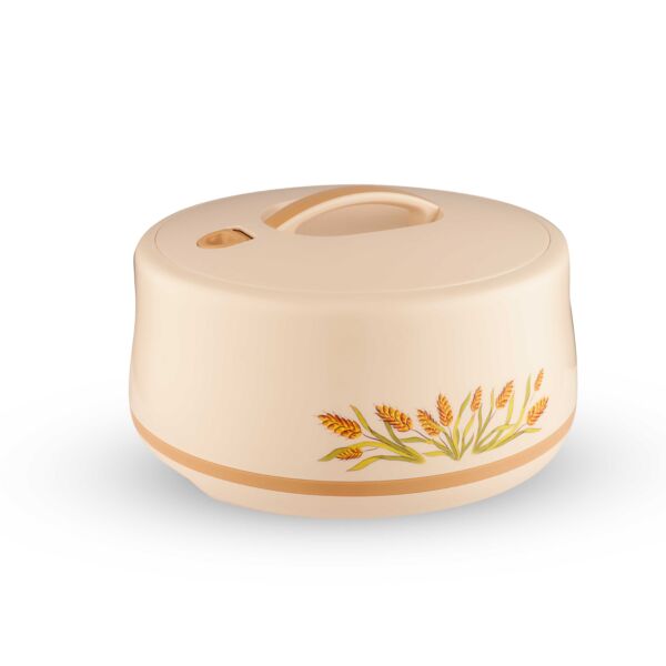 حافظة طعام غولدن فاير سبلة دائرية لون بيج - سعة 6لتر