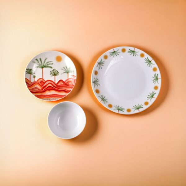 طقم صحون عشاء صحارى 12 قطعة - متعدد الألوان