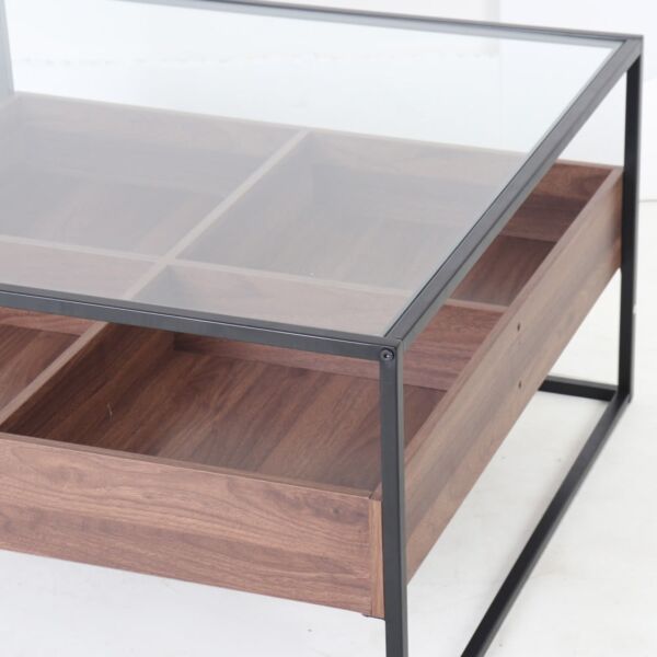 طاولة قهوة سوسال لون بني واسود 80 سم