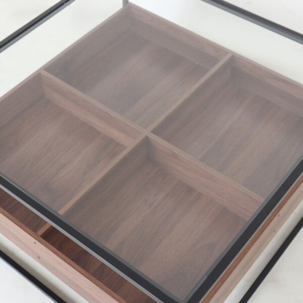 طاولة قهوة سوسال لون بني واسود 80 سم