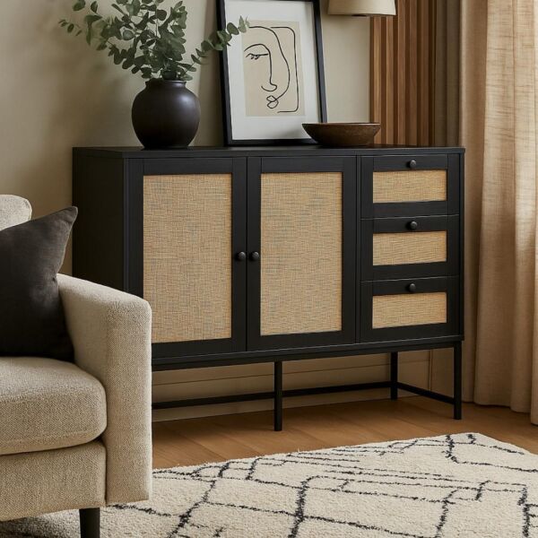 كونسول خشبي لوران -بابين - اسود