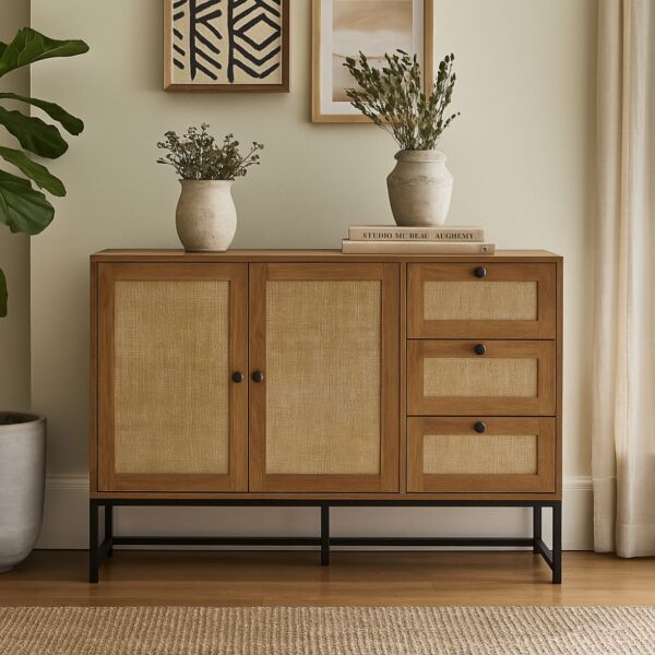 كونسول خشبي لوران - بابين - بني